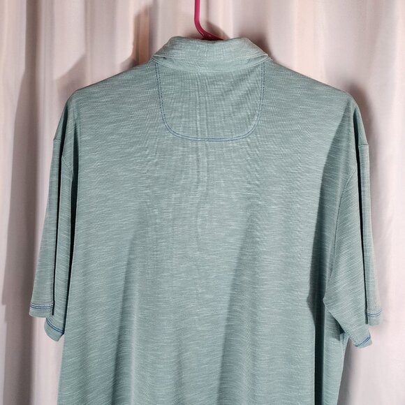 Tommy Bahama Mens Polo Shirt Size L Short Sleeve Button-Up Green - Picture 5 of 13